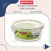 lock Temperli Cam Kilitli Cam Saklama Kabı Yuvarlak 670 Cc - 2