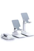 Profesyonel Tablet Ve Telefon Tutucu Stand 2 Kademeli Uzunluk Beyaz thumbnail 3