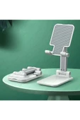 Profesyonel Tablet Ve Telefon Tutucu Stand 2 Kademeli Uzunluk Beyaz thumbnail 2