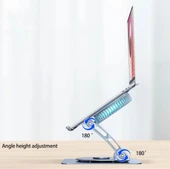Ayarlanabilir Metal Laptop Standı Fanlı Notebook Tutucu Alüminyum Macbook Yükseltici thumbnail 4