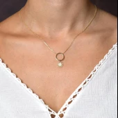 Choker Altın Güneş Kolye Çift Zincirli - 1