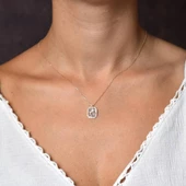 Rose Altın Baget Kolye - 1
