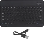 Wenn Ultra E140A 14" Uyumlu Kablosuz Bluetooth Şarj Edilebilir Yuvarlak Tuşlu Klavye - Siyah - 6