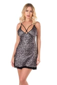 Shopidik  Leopar Kısa Saten Gecelik - 2