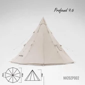 Naturehike Profound 9.6 Carpa Glamping Aile Çadırı | Cotton Pyramid Kanvas | thumbnail 2