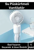 Özel Üretim Taşınabilir 3 Kademeli 1200 mAh Usb Şarjlı Su Hazneli Püskürtmeli Mini Klima Vantilatör - 1