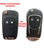 Chevrolet Cruze Uyumlu Çevirici Modifiye Dönüşüm Kumanda Anahtar Kabı Oto Anahtarlık Logolu 2 Tuş - 1