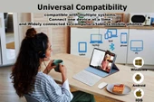 Apple iPad 7. Nesil 10.2" Uyumlu Kablosuz Bluetooth Şarj Edilebilir Yuvarlak Tuşlu Klavye Mouse Seti - Beyaz - 3