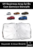 Premium Seri Titanyum Gümüş Kaplama UV Geçirmez Güçlü Dayanıklı  Araç İçi Ön Cam Şemsiye Güneşlik - 1