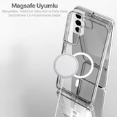 Samsung Galaxy S22 Kılıf Magsafe Özellikli Şeffaf Silikon Kapak - 3