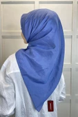 Kroren by Armanda Vual Eşarp - İpeksi Parlak Eşarp KR7558  İNDİGO thumbnail 3