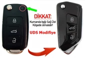 Seat Leon Altea Ibiza UDS Dönüşüm Çevirici Kumanda Kabı Oto Anahtarlık Logolu thumbnail 1