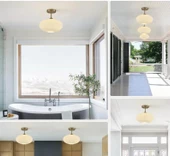 MYLİGHTS  PLOFONYER TAVAN AVİZE  OPAL CAM AVİZE MODER SPOR AVİZE 30 cm thumbnail 2