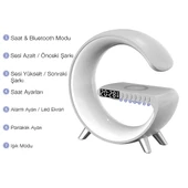 Zhltools 15W Kablosuz Şarj Standlı Bluetooth hoparlör RGB Gece Lambası - 3
