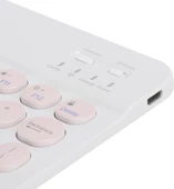 Sprange M50 10.4" Uyumlu Kablosuz Bluetooth Şarj Edilebilir Yuvarlak Tuşlu Klavye Mouse Seti - Pembe - 4