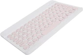 Sprange M50 10.4" Uyumlu Kablosuz Bluetooth Şarj Edilebilir Yuvarlak Tuşlu Klavye Mouse Seti - Pembe - 7