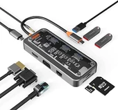 Type-C Audio Pd HDMI Vga Rj-45 Ethernet SD TF 3X Usb 3.0 Hub Çevirici SW10V thumbnail 2