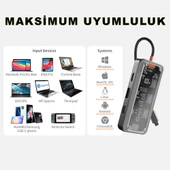 Type-C Audio Pd HDMI Vga Rj-45 Ethernet SD TF 3X Usb 3.0 Hub Çevirici SW10V thumbnail 6