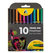 Adel Prine İnk Fineliner İnce Uçlu Kalem Seti 0,4 10Lu - 1