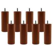 8 Adet Kahve 15 cm Mobilya Kanepe Koltuk Baza Yükseltme M8 Civatalı İnce Diş Destek Ayağı Ayakları - 7