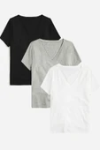Süperlife Kadın V Yaka Regular Tshirt SPR24TSK45-3 - 7