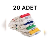 Çift Kovalı Krom Temizlik Arabası Paspas Arabası Islak Mop Seti 20 Islak Mop - 2