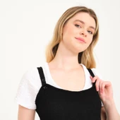 Askılı Büyük Cep Detaylı Kadın Salopet Tulum thumbnail 5