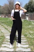 Askılı Büyük Cep Detaylı Kadın Salopet Tulum thumbnail 4