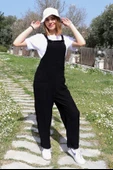 Askılı Büyük Cep Detaylı Kadın Salopet Tulum thumbnail 1
