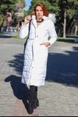 Toridas Günlük Kışlık Tam Boy Şişme Kadın Mont bt180beyaz2 thumbnail 7