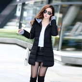 Kışlık Kapüşonlu Uzun Kadın Şişme Mont thumbnail 2