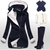 Toridas Kışlık Günlük Kaşe Kadın Kaban 819siyah2 - 1