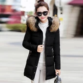 Kışlık Kürk Yaka Şişme Kadın Mont thumbnail 1