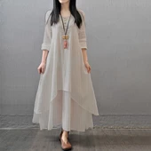 Günlük Yazlık Salaş Kadın İki Katlı  Elbise - 1