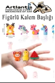 Kalem Başlığı Figürlü 10 Adet Kalem Süsü Kızlar İçin Değişik Karkatür Hayvan Silikon Kalem Başlığı Sevimli Kalem Başlıkları - 4
