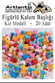 Kalem Başlığı Figürlü 30 Adet Kalem Süsü Kızlar İçin Değişik Karkatür Hayvan Silikon Kalem Başlığı Sevimli Kalem Başlıkları thumbnail 1