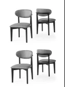 Norte Ahşap Salon Mutfak Sandalyesi 4 Lü Set - 2