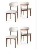Norte Ahşap Salon Mutfak Sandalyesi 4 Lü Set - 1