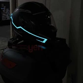 Motosiklet Kask Ledi Buz Mavi - 3 Farklı Mod - Motosiklet Renkli İkaz Ledi - 1