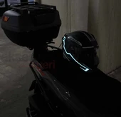 Motosiklet Kask Ledi Buz Mavi - 3 Farklı Mod - Motosiklet Renkli İkaz Ledi - 2
