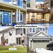 Çift Lens WiFi Kamera PTZ AI İnsan Algılama Monitörü Açık Renk Gece Görüşü  Gözetim Kameraları 4MP - 6