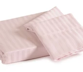 Çizgili Saten 160x200+30Lastikli Yatak Çarşafı ve 2 Adet Yastık Kılıfı 50x70 Çift Kişilik Set Pembe - 5