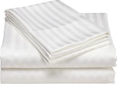 Çizgili Saten Yatak Çarşafı Lastikli 100x200 Yastık Kılıfı 50x70 Fitted Tek Kişilik Çarşaf Seti - 6