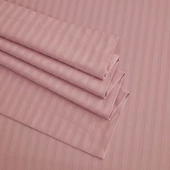 Çizgili Saten Yatak Çarşafı Lastikli 160x200 Yastık Kılıfı 50x70 Fitted Çift Kişilik Çarşaf Seti Pem - 3