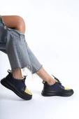 Kadın Hakiki Deri Çok Renkli Yüksek Taban Günlük Spor Ayakkabı Sneakers - 1