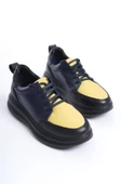 Kadın Hakiki Deri Çok Renkli Yüksek Taban Günlük Spor Ayakkabı Sneakers - 4