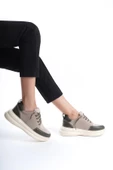 Kadın Hakiki Deri Çok Renkli Yüksek Taban Günlük Spor Ayakkabı Sneakers - 5