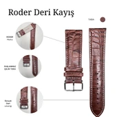 R4134W RODER DERİ KAYIŞ - TABA-BEYAZ - 24X20MM - 4