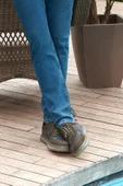 Koyu Haki Hakiki Deri Termo Taban Bağcıklı Casual Ayakkabı 1033235117 - 1