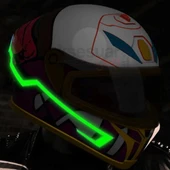 Motosiklet Kask Ledi Yeşil Renk - 3 Farklı Mod - Motosiklet Renkli İkaz Ledi - 1